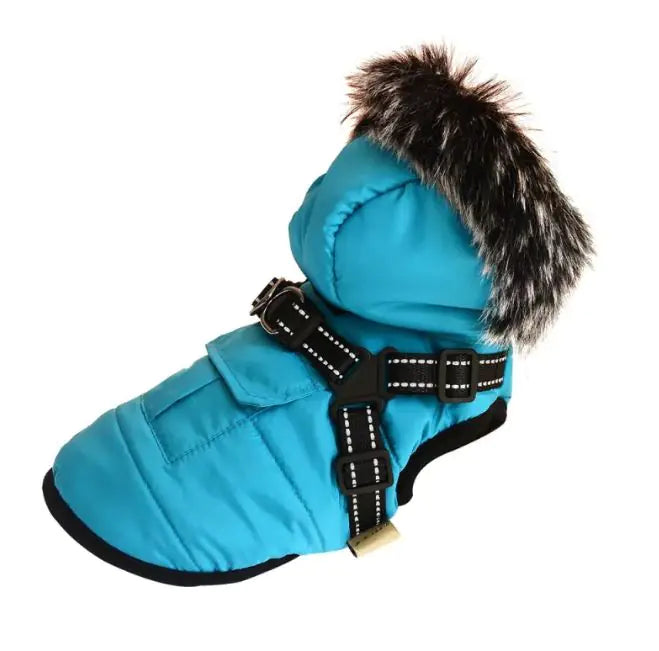 Cozy Fur-Collar Pet Winter Vest